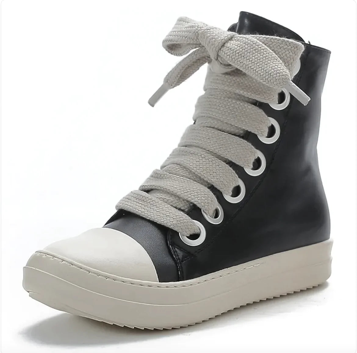 College High Rise Vegan Leather Sneaker Boots