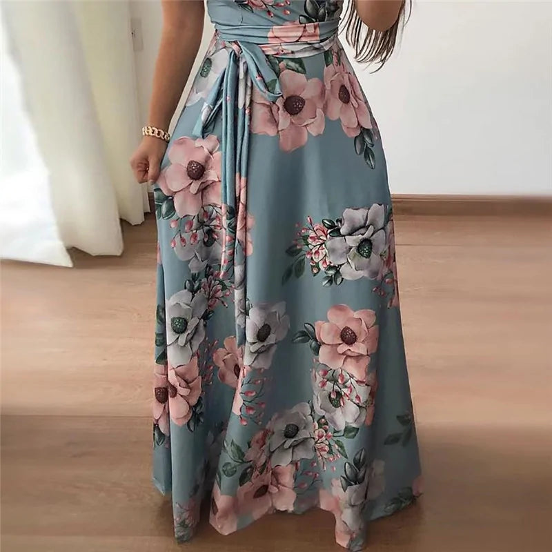 Casual Short Sleeve Maxi Dress