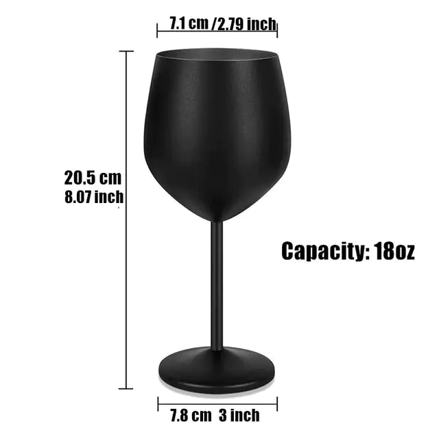 Stainless Steel Black Plated High Stem Wine Glasses