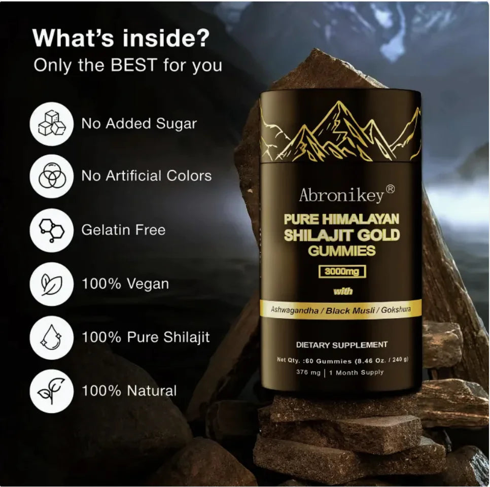 Abronikey Pure Himalayan Shilajit Gold Gummies
