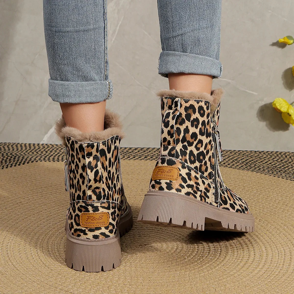 Leopard Snow Boots