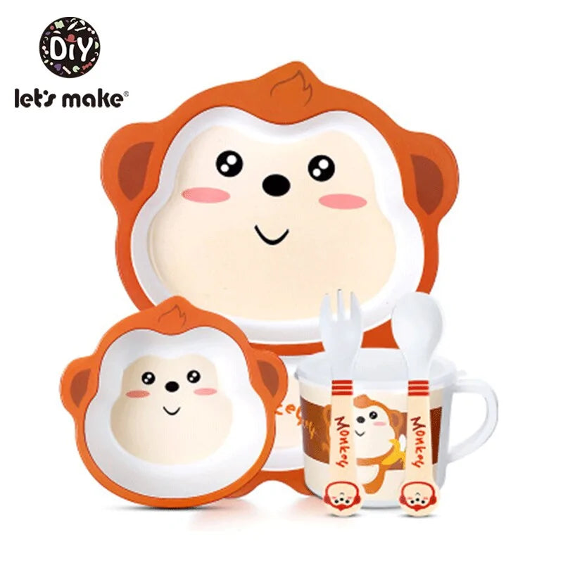 Eco-Friendly 5 Piece Bamboo Dinner Set