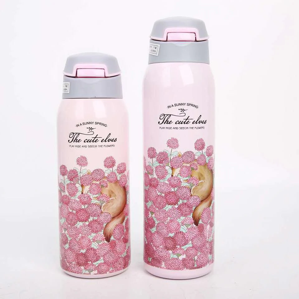 The Cute Elves Straw Water Bottles  (Nuan Qin Cup)