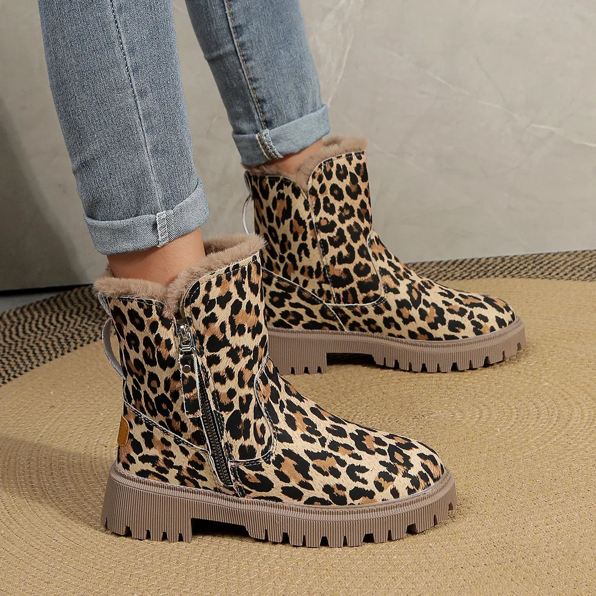 Leopard Snow Boots