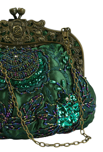 Rose Embroidered Sequin Retro Evening Bags