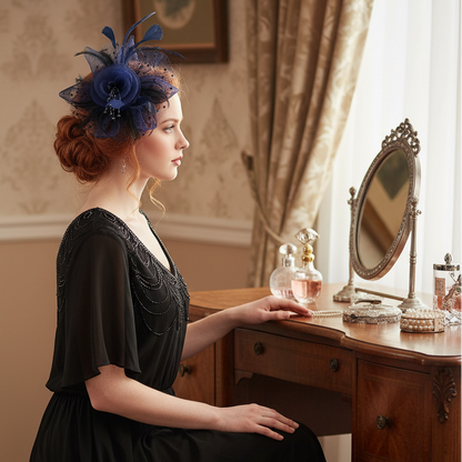 KOKO Mesh Feather Headband Fascinators