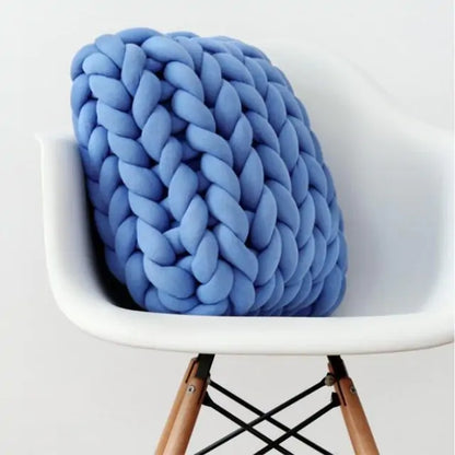 Chunky Handmade Wool Knitted Pillow