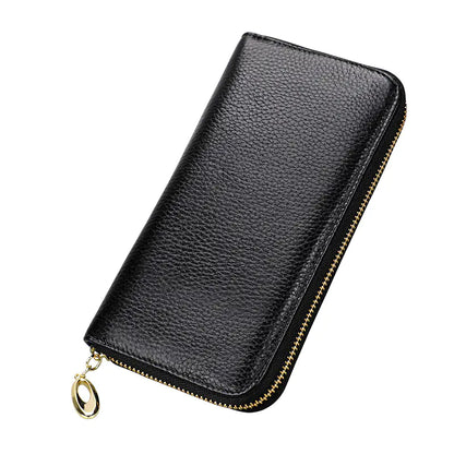 OX KNIGHT Cowhide Leather Multifunctional Zip Wallets