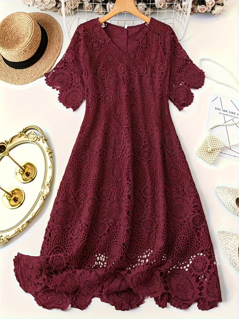 ZANZEA Plus Size Lace Maxi Dresses