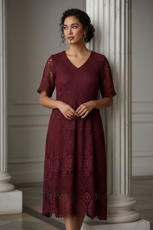 ZANZEA Plus Size Lace Maxi Dresses