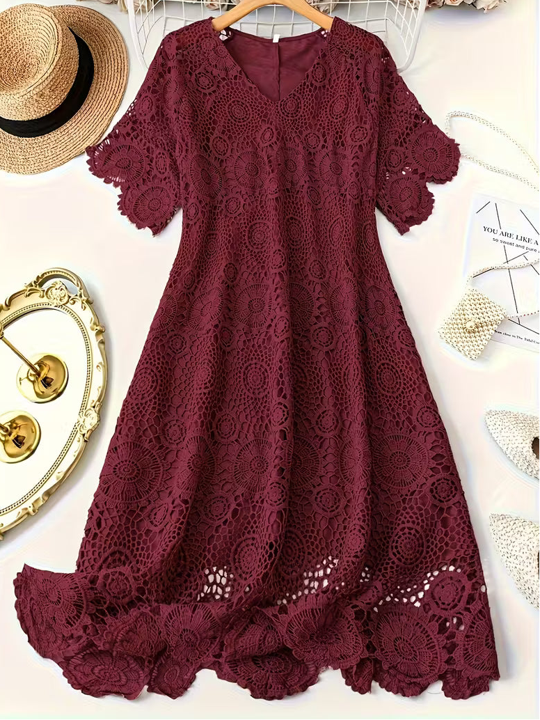 ZANZEA Plus Size Lace Maxi Dresses