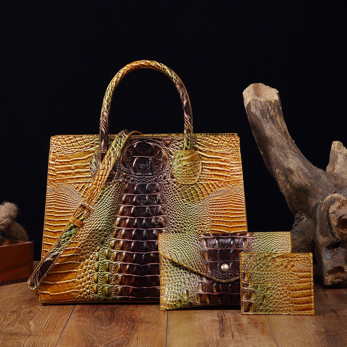 Crocodile Grain Crossbody Tote Bags
