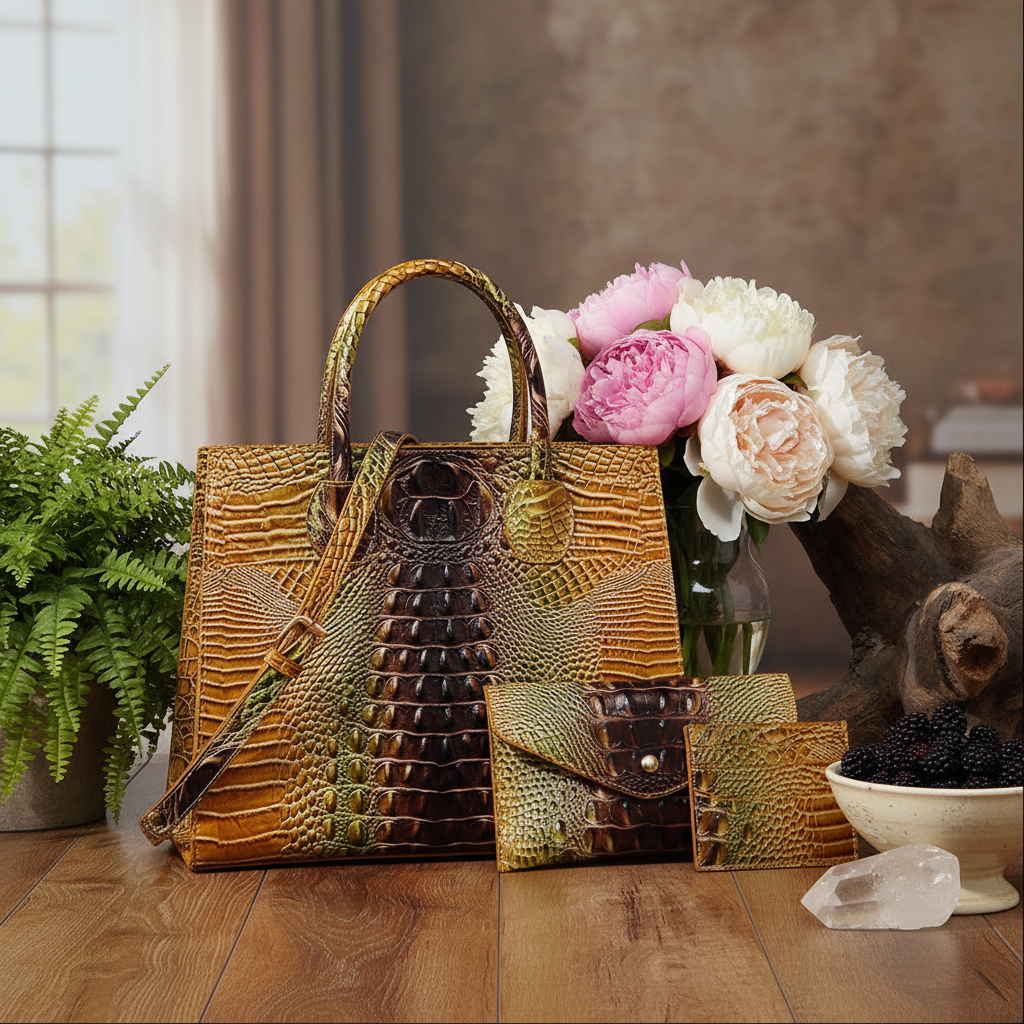Crocodile Grain Crossbody Tote Bags