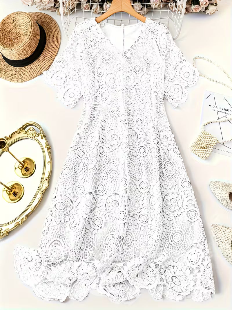 ZANZEA Plus Size Lace Maxi Dresses