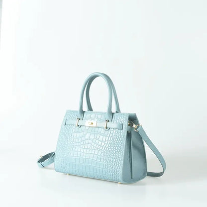 Birkin Inspired Genuine Leather Crocodile Handbag - Limited Edition