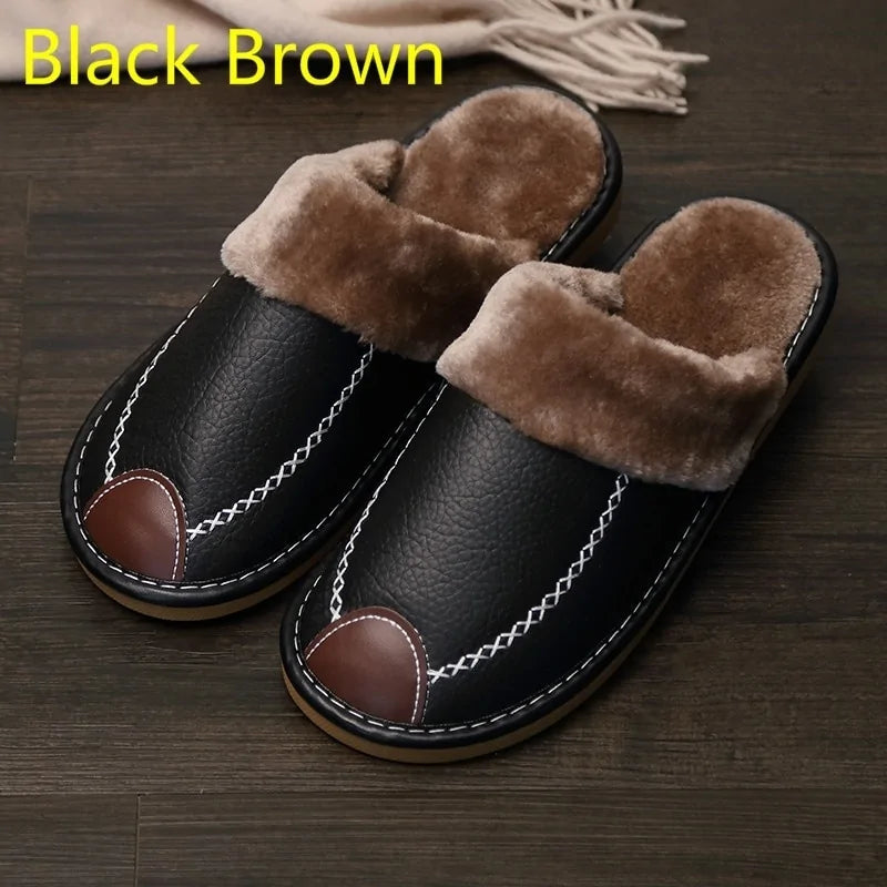 Men's Leather House Slippers