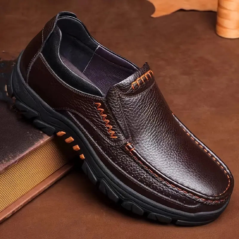 ONYX ASH Genuine Leather Slip-On Dress Shoes
