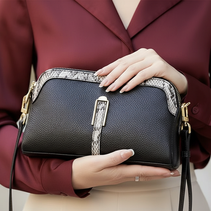 Birkin Inspired Genuine Leather Handbag - Dual Tone Snake Edition