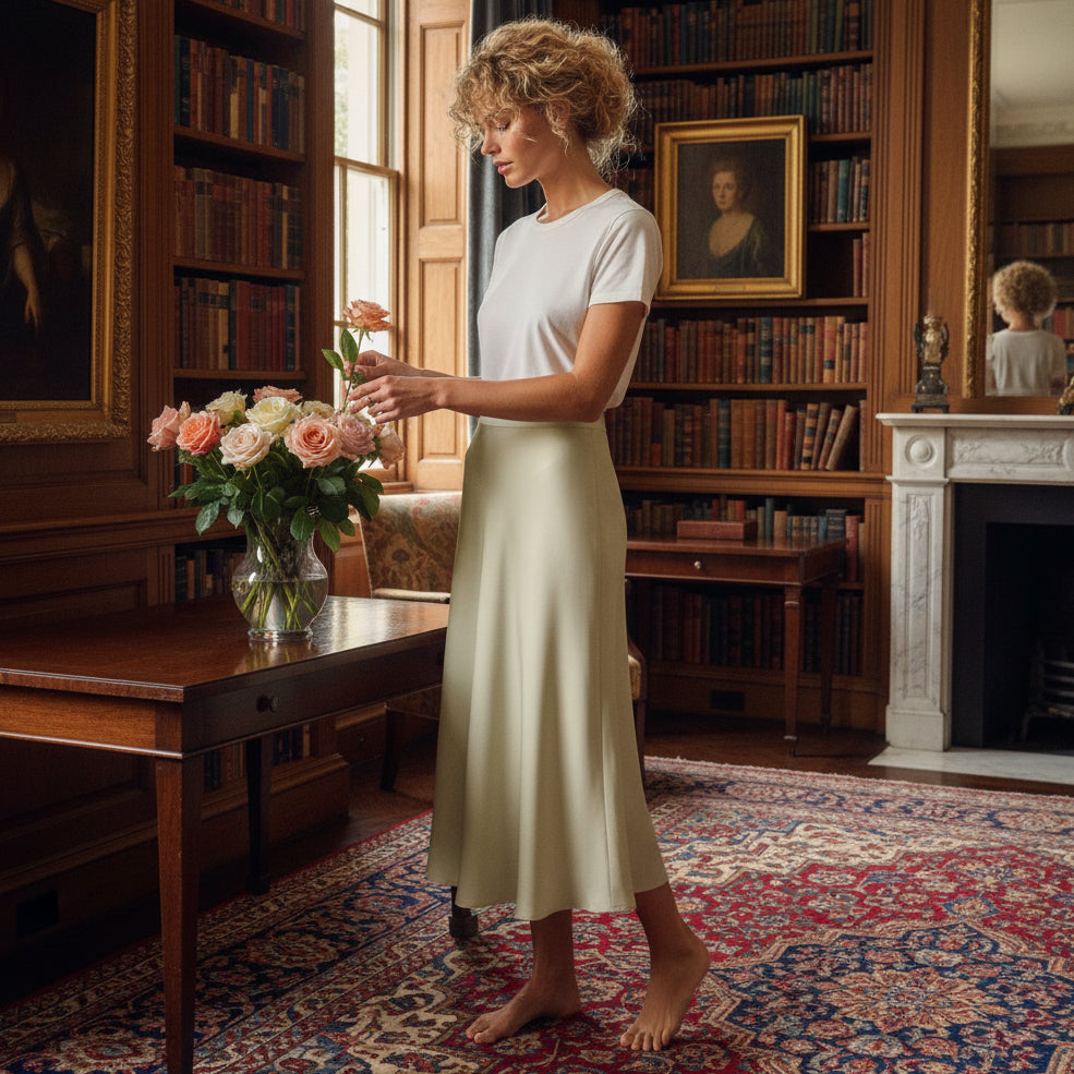 Lady Rose Satin A-Line Skirts