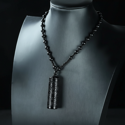 Ziquexsite Natural Stone Engraving of Heart Sutra Pendant Necklace