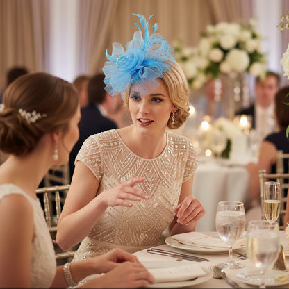 KOKO Mesh Feather Headband Fascinators