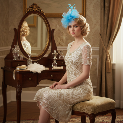 KOKO Mesh Feather Headband Fascinators