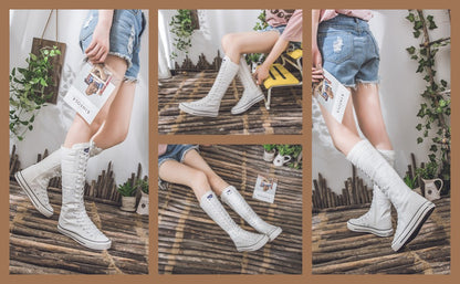 High-Top Canvas Moccasin Sneakers