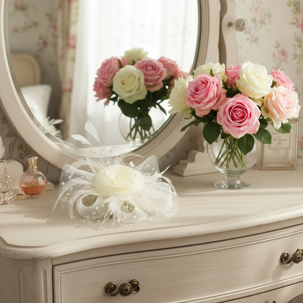 KOKO Mesh Feather Headband Fascinators