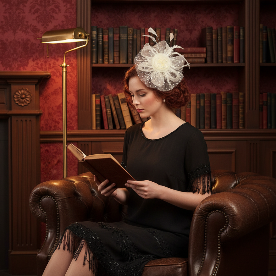 KOKO Mesh Feather Headband Fascinators