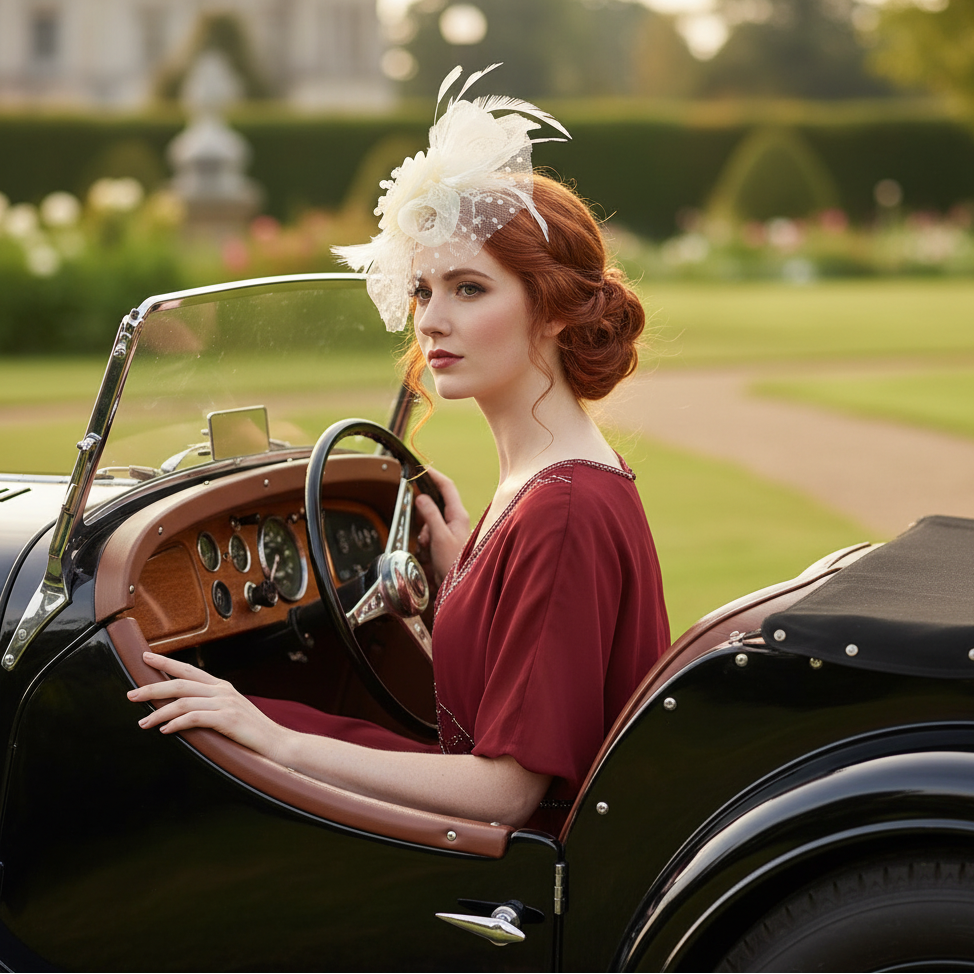 KOKO Mesh Feather Headband Fascinators