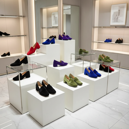 French Inspired Chunky Heel Elegant Velvet Pumps