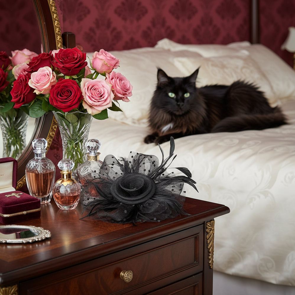 KOKO Mesh Feather Headband Fascinators