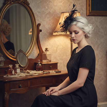 KOKO Mesh Feather Headband Fascinators