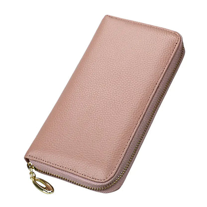 OX KNIGHT Cowhide Leather Multifunctional Zip Wallets