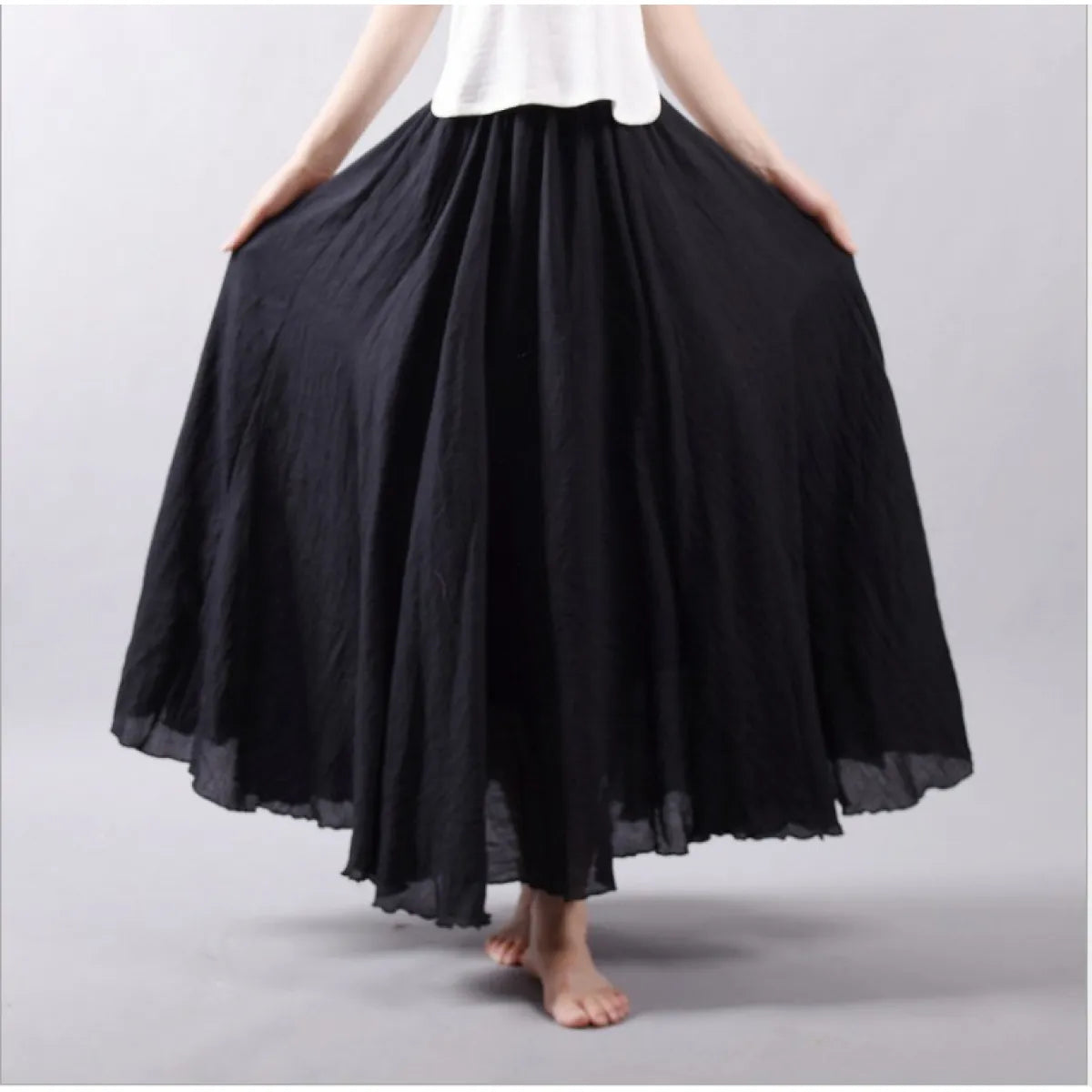 Mori Girl Cotton and Linen A-line Skirt