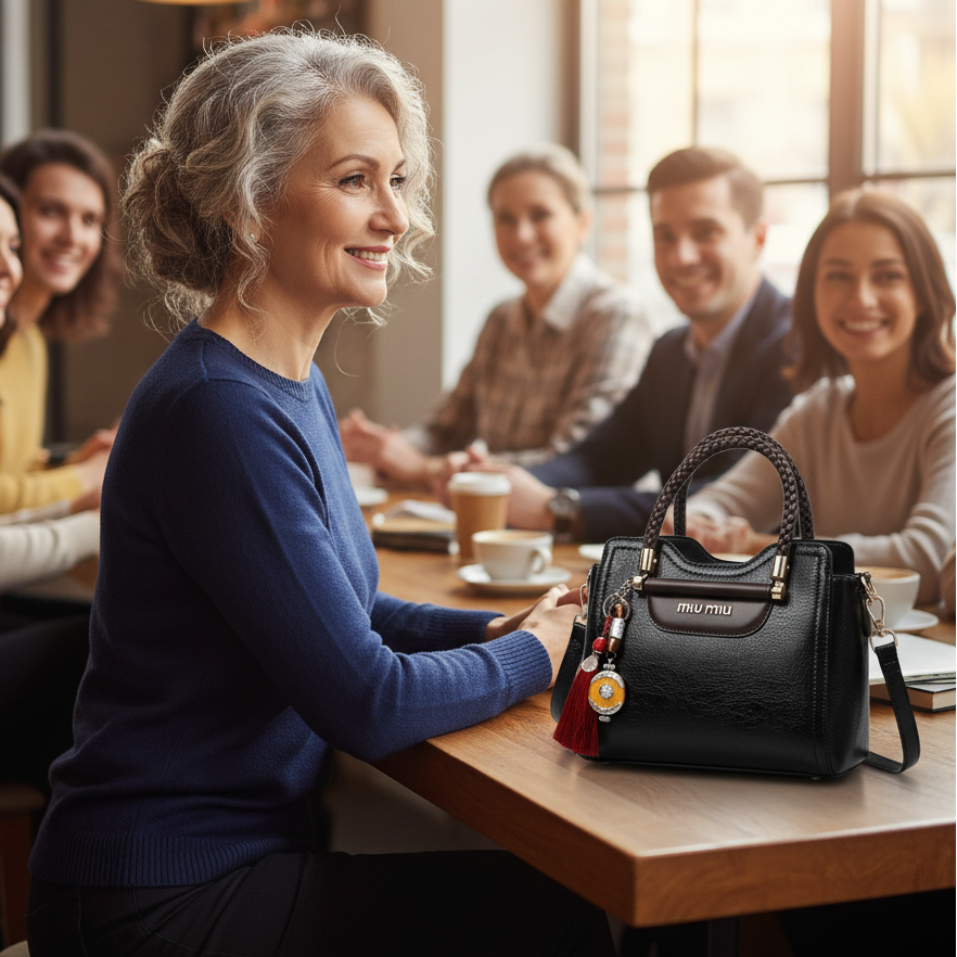 MIU MIN Leather Kelly Handbag