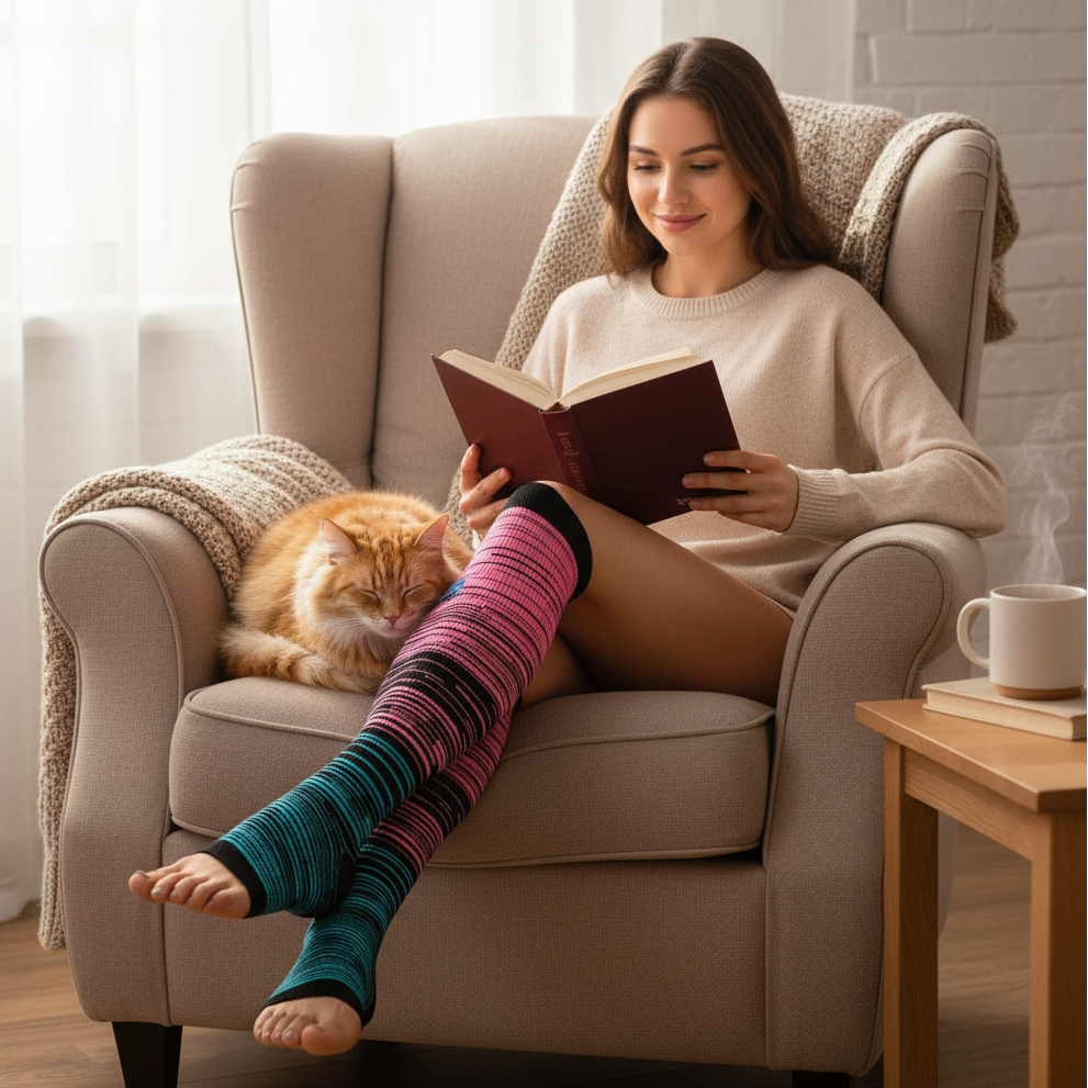 Compression Open Toe Knee High Socks