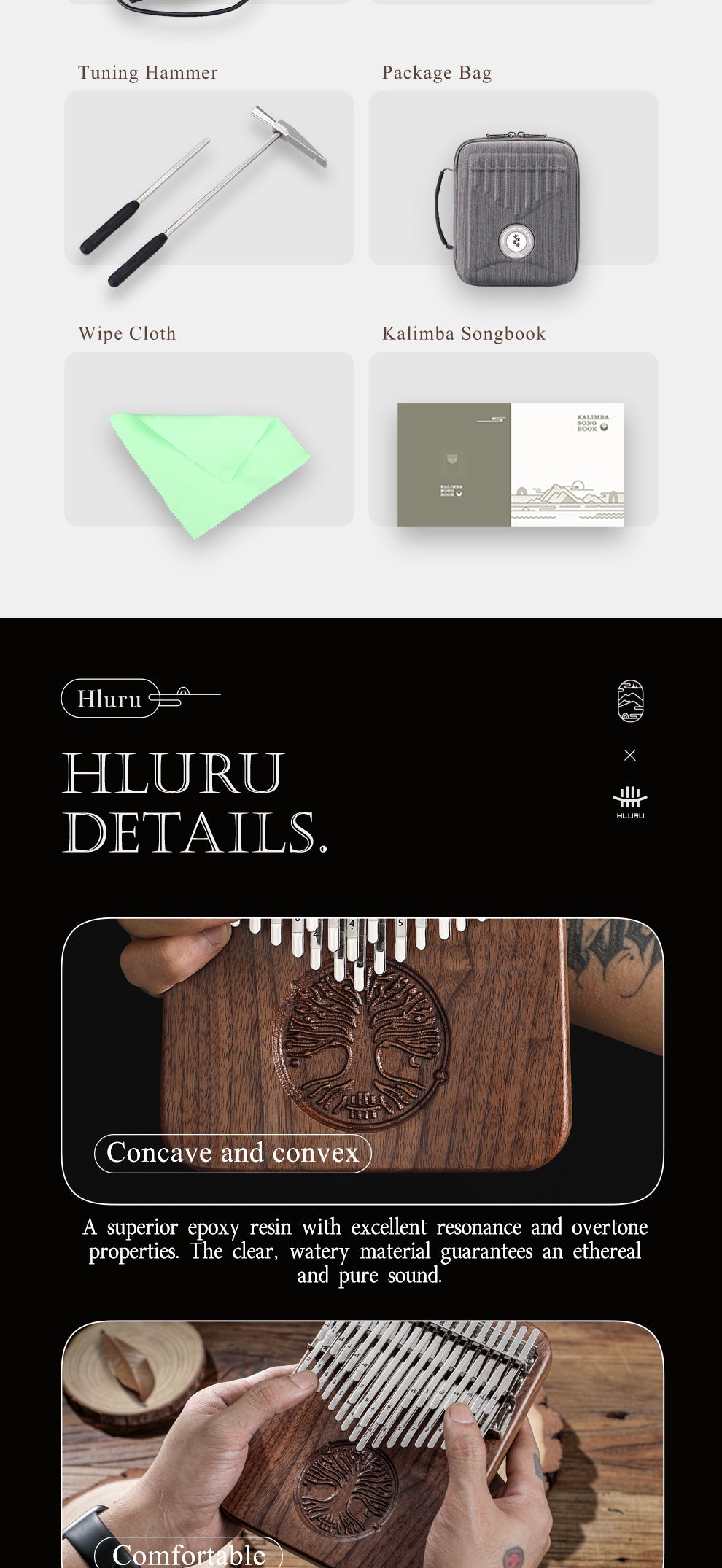 Tree of Life - HLURU 34 Keys Black Walnut Chromatic Kalimba