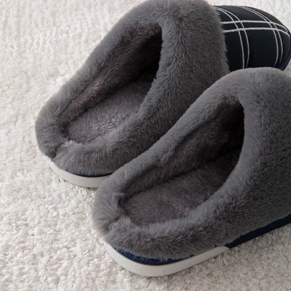 Suede Gingham Slippers