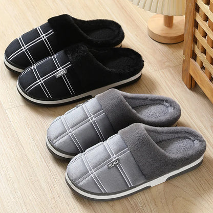 Suede Gingham Slippers