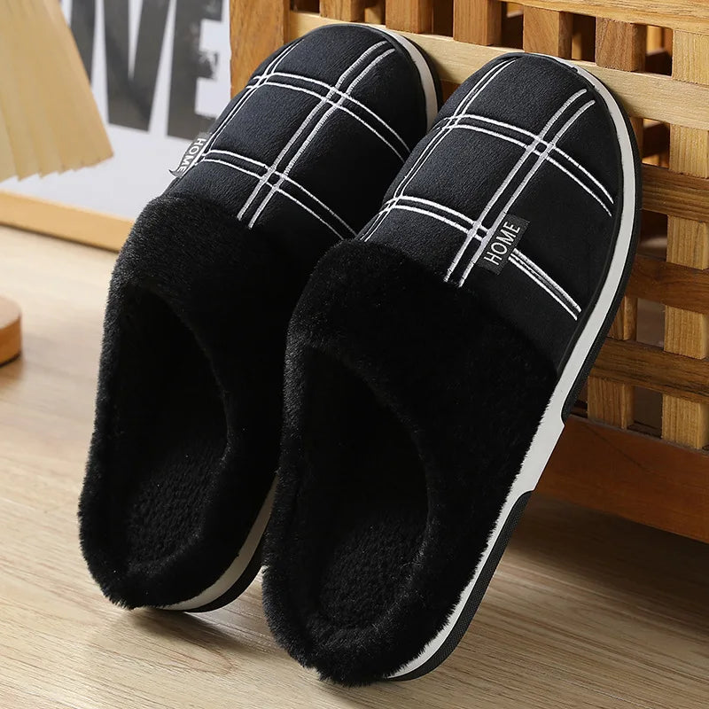 Suede Gingham Slippers