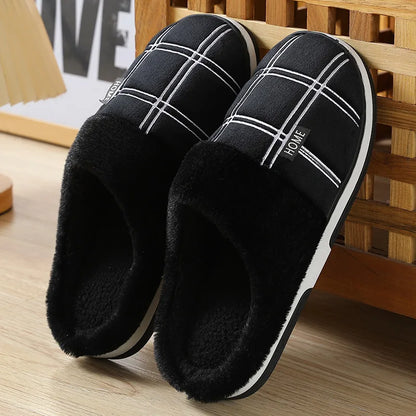 Suede Gingham Slippers