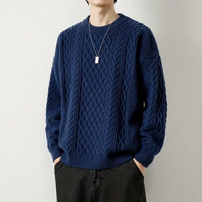 Hawthorne Acrylic Loose Knitted Aran Pullover Sweaters