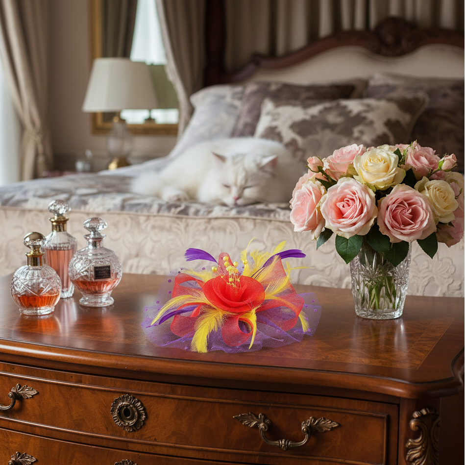 KOKO Mesh Feather Headband Fascinators