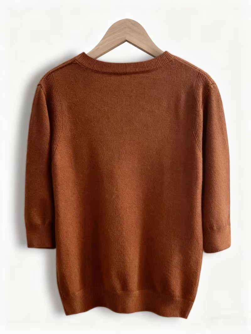 Seraphine Round Neck Short Sleeve Knit Tops