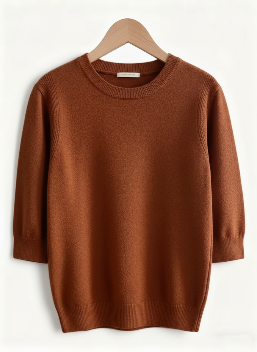 Seraphine Round Neck Short Sleeve Knit Tops