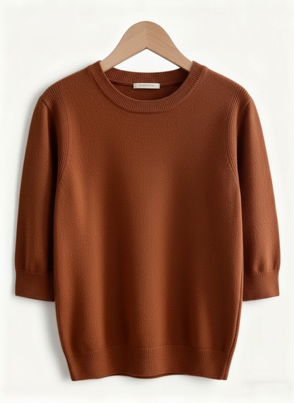 Seraphine Round Neck Short Sleeve Knit Tops