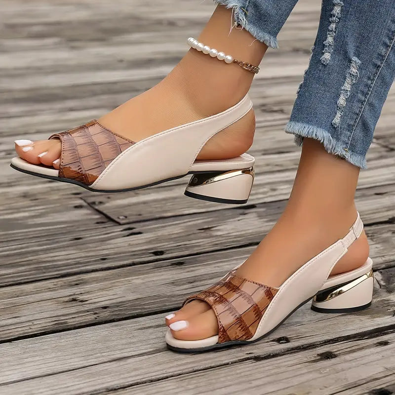 Sophia Peep Toe Vegan Leather Sandals