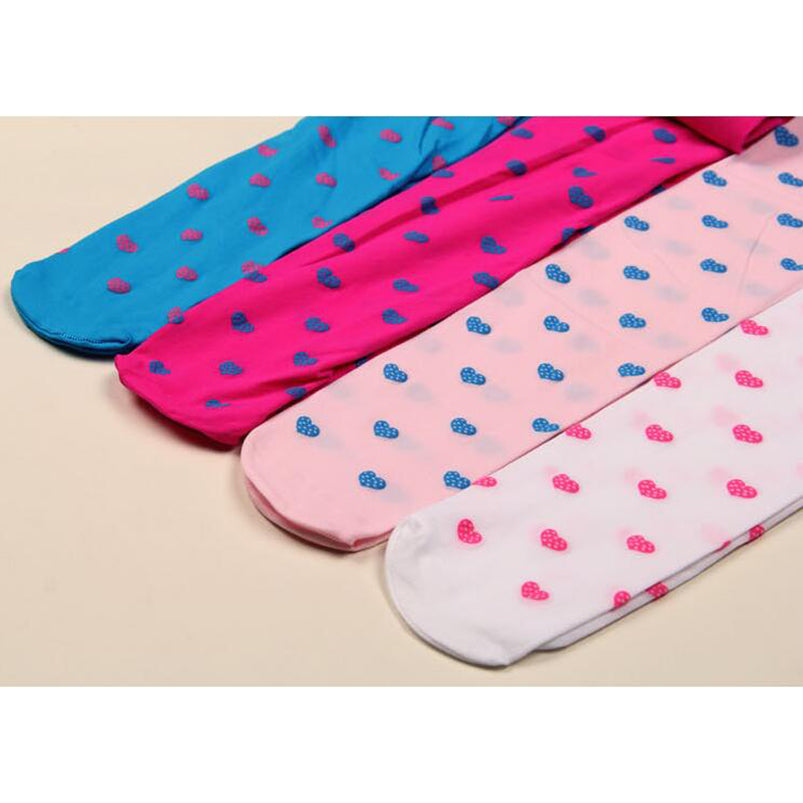 Love Heart & Dots Kids Pantyhose