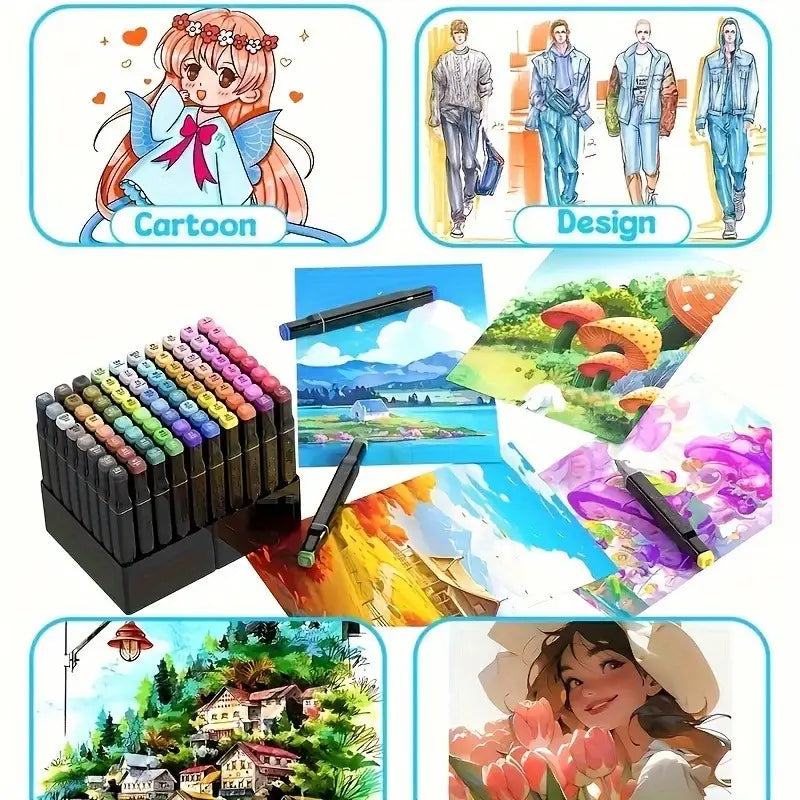Dual Tip 48 Color Alcohol Marker Set